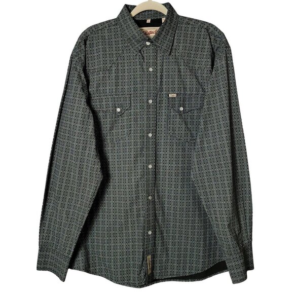 Rafter C Cowboy Collection Mens Black Western Pearl Snap Long Sleeve Shirt XL - Picture 1 of 9